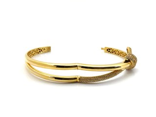 Pulsera Oro 18K tipo Tiffany Knot con Circonitas