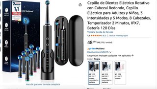 Cepillo de Dientes Eléctrico Rotativo con Cabezal