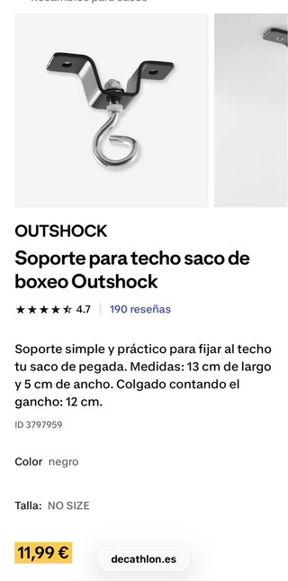 Saco Boxeo Outshock Decathlon azul marino