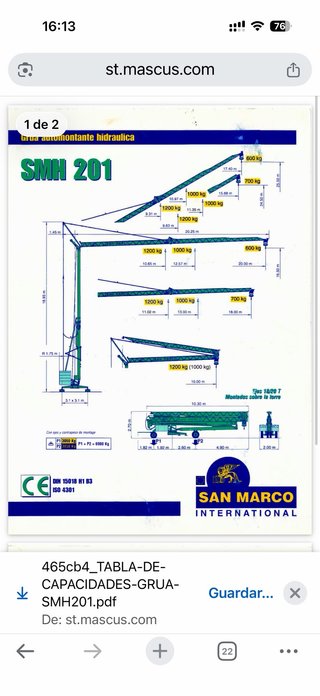 Alquiler de grua AUTOMONTANTE SAN MARCO SMH 201