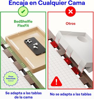 BedShelfie Estantería Negra para Mesita Noche