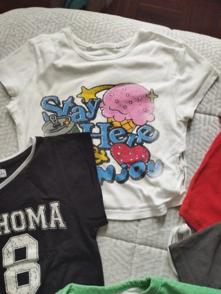 Lote 5 Camisetas Crop Mujer