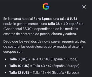 Vestido de Novia Fara Sposa Talla 8,talla 38 españ