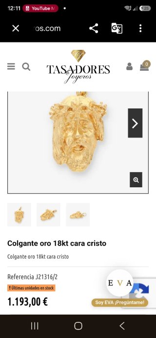 Cristo Oro Macizo 18 KL 6 gramos