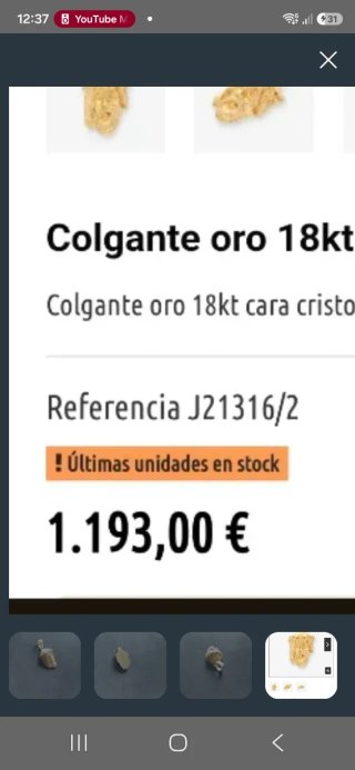 Cristo Oro Macizo 18 KL 6 gramos