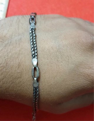 Pulsera Vintage Doble Cordón en Plata 925 Pavonada