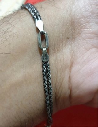Pulsera Vintage Doble Cordón en Plata 925 Pavonada