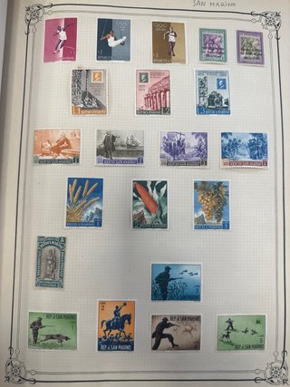 Sellos antiguos Polonia, San Marino y Suecia