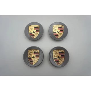 4 Tapas Llantas Porsche Macan 65mm Gris Oscuro