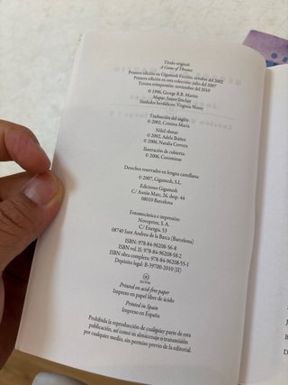 Juego de Tronos Canción de Hielo y Fuego 1 (2 vols