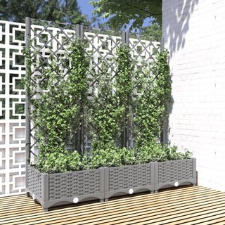 Fioriera Giardino e Graticcio Grigio Chiaro 120x40x121,5cm