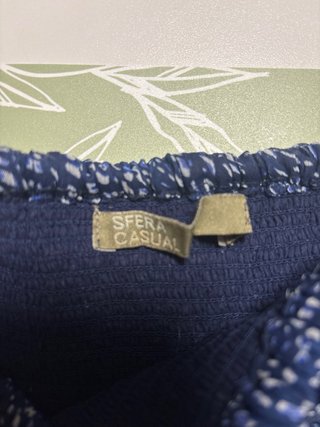 Falda volante azul y blanco talla única