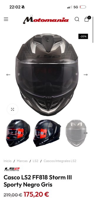 Casco Moto LS2 Stream II Talla XL y Guantes Yamaha