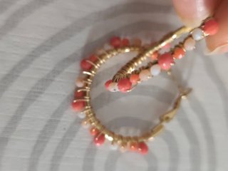 Pendientes aro artesanales naranja 3cm
