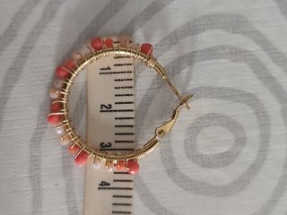 Pendientes aro artesanales naranja 3cm