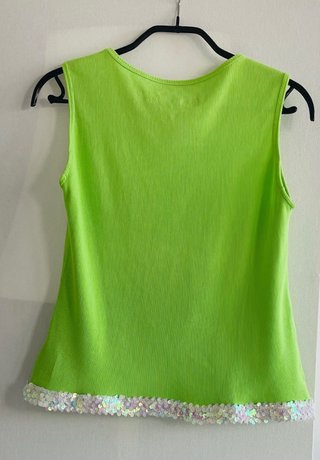 Camiseta Minnie Mouse Disney Verde Lima Lentejuela