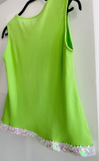 Camiseta Minnie Mouse Disney Verde Lima Lentejuela