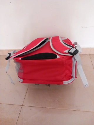 Bolso Transportín Mascotas Transparente Rojo