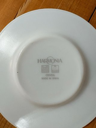 6 Tazas con Plato Porcelana Azul