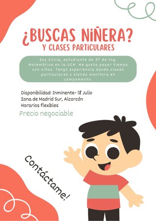 Niñera y clases particulares en Alcorcón
