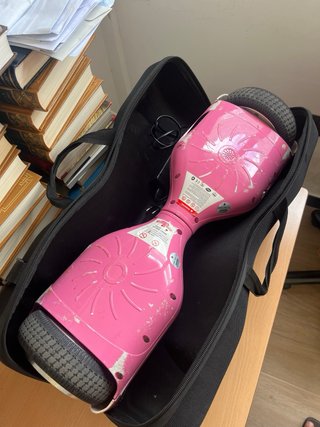 Hoverboard monopatín rosa con cargador