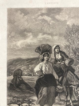 Litografía antigua blanco y negro