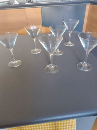 Set 6 Calici Vetro Martini Come Nuovi