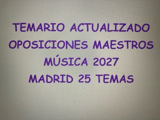 Temario oposiciones Maestros Musica Primaria