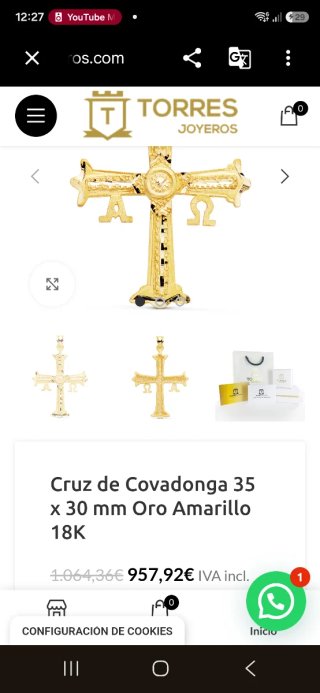 CRUZ DE LA VICTORIA ASTURIAS 18KL