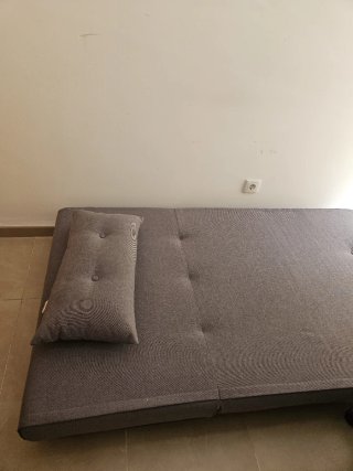 Sofá Cama Individual Gris Tela