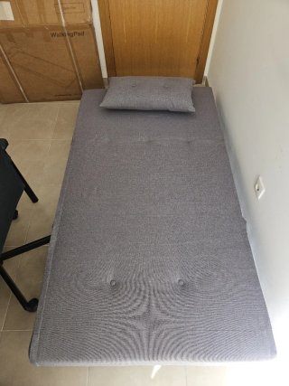 Sofá Cama Individual Gris Tela