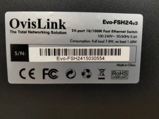 Switch 24 Puertos 10/100 Ovislink EVO-FSH24