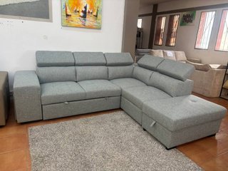Sofá cama matrimonial con puff