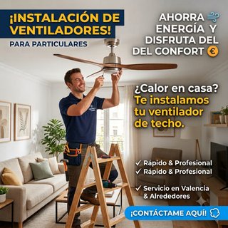 Montamos e instalamos ventiladores de techo
