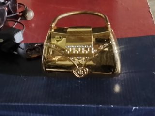 Bolso fiesta vintage dorado pedrería