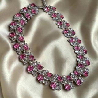 BAJO PRECIO Collar Diseño Rosa y Plateado