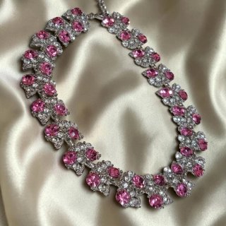 BAJO PRECIO Collar Diseño Rosa y Plateado