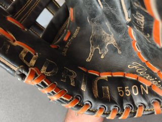 Guante de béisbol vintage RODRIG Negro/Marrón