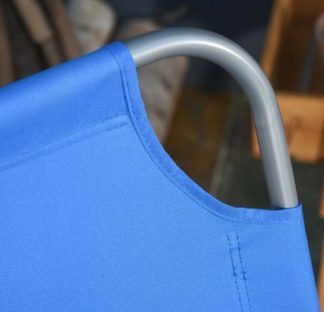 Lettino Pieghevole da Giardino Blu e Grigio