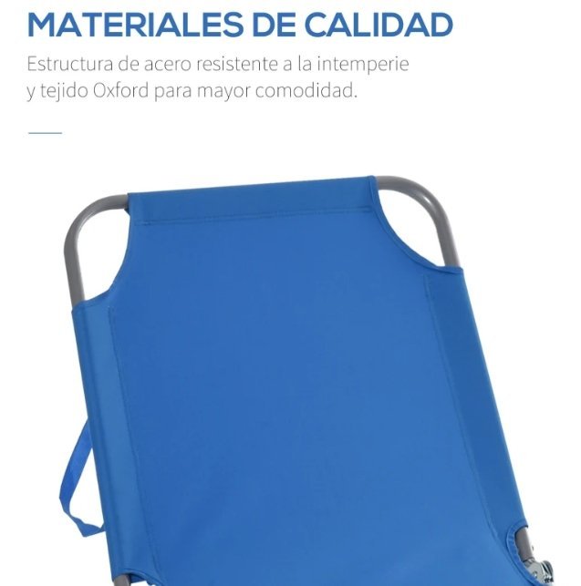 Lettino Pieghevole da Giardino Blu e Grigio