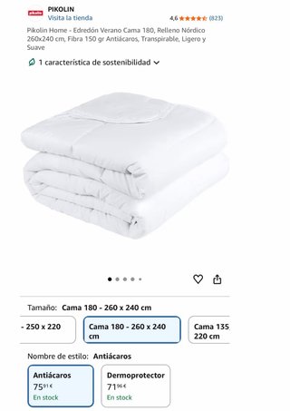 Pikolin Home - Edredón Verano 260x240cm NUEVO