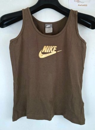 Camiseta sin mangas Nike Vintage Marrón Logo Dorad