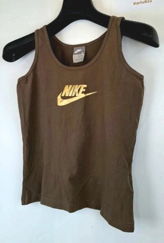 Camiseta sin mangas Nike Vintage Marrón Logo Dorad