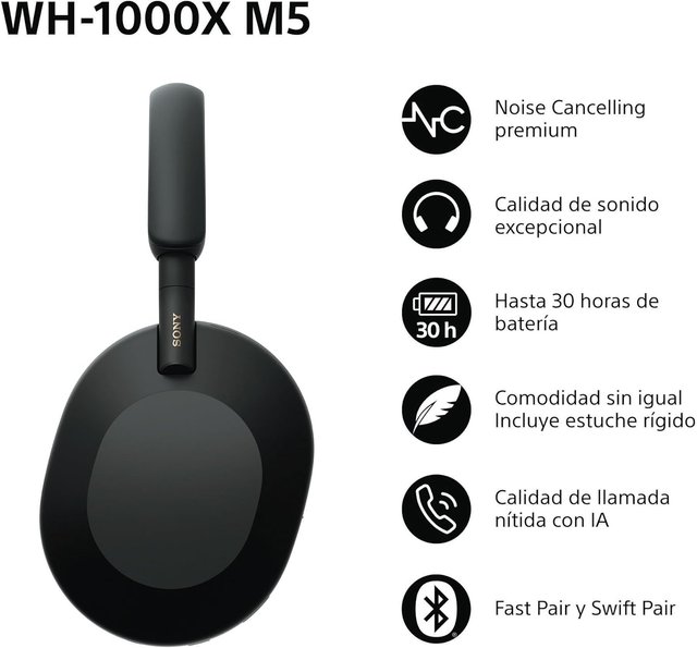 Sony WH-1000XM5 Auriculares Inalámbricos Negros