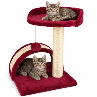 Tiragraffi Per Gatti Rosso Con Gioco Pallina Palo 50cm
