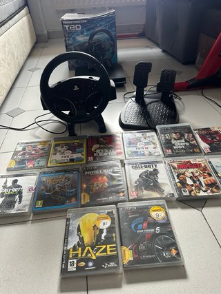 PS3 con Volante Thrustmaster T20 y 14 Juegos