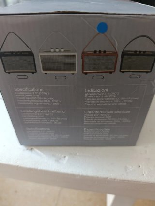 Altavoz Bluetooth Retro Azul y Dorado