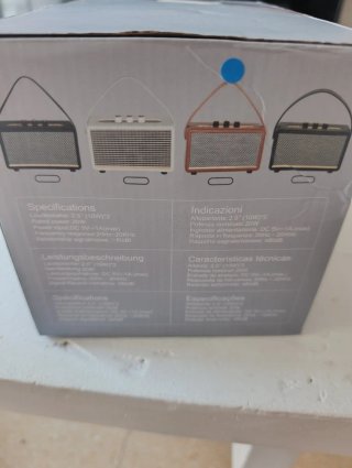 Altavoz Bluetooth Retro Azul y Dorado