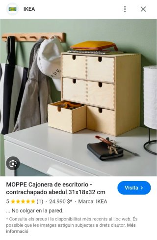 Cajonera organizadora de madera y metal