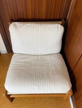 Sillón Vintage Años 70 Madera y Tela